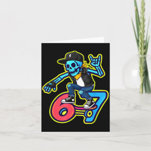 Grappige 67 Skelet Skater Meme Retro Skateboarden  Kaart