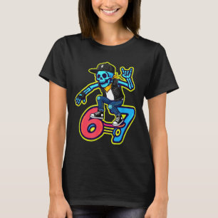Grappige 67 Skelet Skater Meme Retro Skateboarden T-shirt