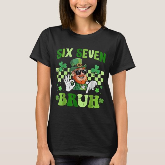 Grappige 67 St. Patrick's Dag Dabbing Kabouter Six T-shirt (Voorkant)