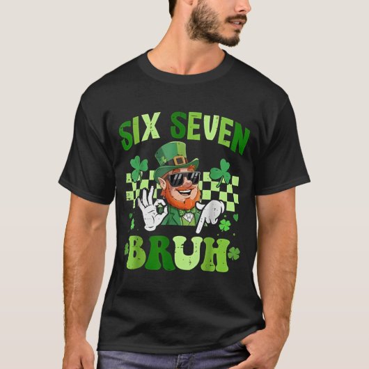 Grappige 67 St Patricks Day Dabbing Leprechaun Six T-shirt (Voorkant)