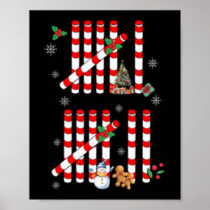 Grappige 67 Suikerstok Streepjes Kerstmis Zes Zeve Poster