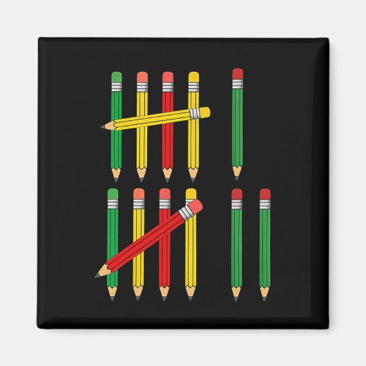 Grappige 67 Tally Marks Wiskunde Voor Docenten Stu Magneet (Voorkant)