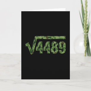 Grappige 67 Trendy Vierkantswortel 4489 Camo T-shi Kaart