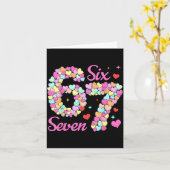 Grappige 67 Valentijn Six Seven Snoep Hart 6 7 Mem Kaart (Gele Bloem)