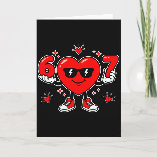 Grappige 67 Valentijnsdag Dabbing Hart Liefde 67 M Kaart (Voorkant)