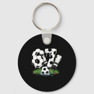 Grappige 67 Voetbal Drip Nummer 67 Voetbal Sleutelhanger