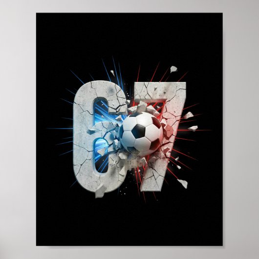 Grappige 67 Voetbal Drip Six Seven Meme 6 7 Jongen Poster (Voorkant)
