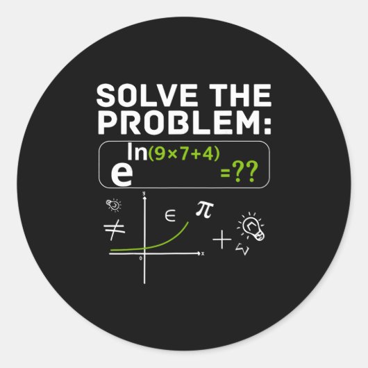 Grappige 67 Wiskunde Meme Los Het Probleem Op Lera Ronde Sticker (Voorkant)