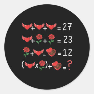Grappige 67 wiskundeleraar valentijnsdag wiskundel ronde sticker