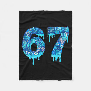 Grappige 67 Zes Zeven 6 7 Gelukkig Hanukkah Joods Fleece Deken