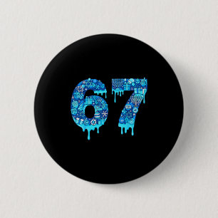Grappige 67 Zes Zeven 6 7 Gelukkig Hanukkah Joods  Ronde Button 5,7 Cm