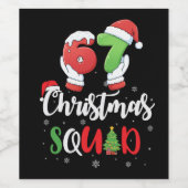 Grappige 67 Zes Zeven Brianrot Kerst Team Wijn Etiket (Enkel label)