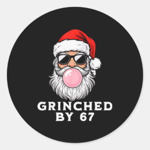 Grappige 67 Zes Zeven Kerst Meme Brainrot 67 Bewer Ronde Sticker