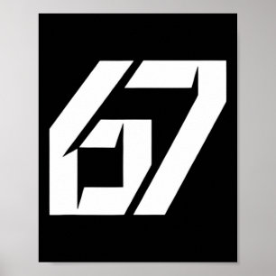Grappige 67 Zes Zeven Meme 67 Retro Vintage Nummer Poster