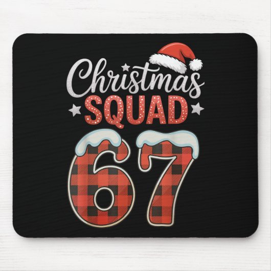 Grappige 67 Zes Zeven Meme Brainrot 67 Kerstmis Sq Muismat (Voorkant)