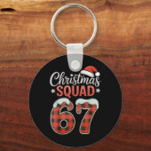Grappige 67 Zes Zeven Meme Brainrot 67 Kerstmis Sq Sleutelhanger (Voorkant)