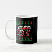 Grappige 67 Zes Zeven Meme Brainrot Afgang Kerst  Koffiemok (Links)