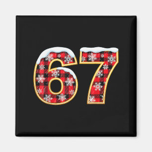 Grappige 67 Zes Zeven Meme Brainrot Afgang Kerstmi Magneet