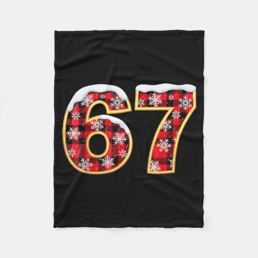 Grappige 67 Zes Zeven Meme Brainrot Afknapper Kers Fleece Deken (Voorkant)