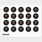 Grappige 67 Zes Zeven Meme Brainrot Afknapper Kers Ronde Sticker (Vel)