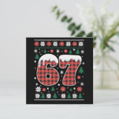 Grappige 67 Zes Zeven Meme Cringe Kerst Rood Gerui Feestdagenkaart (Staand voorkant)