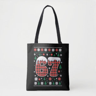 Grappige 67 Zes Zeven Meme Cringe Kerst Rood Gerui Tote Bag