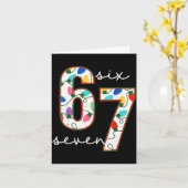 Grappige 67 Zes Zeven Meme Cringe Kerstmis  Kaart (Gele Bloem)