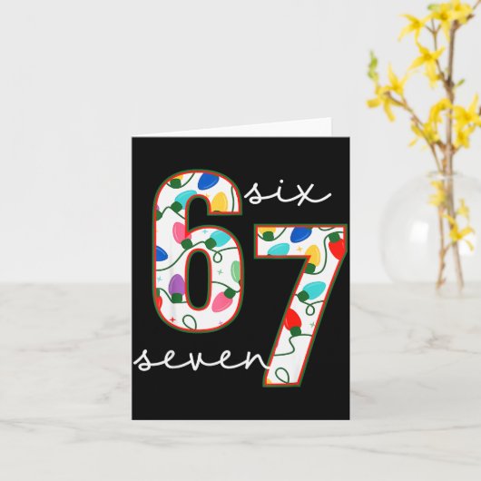 Grappige 67 Zes Zeven Meme Cringe Kerstmis  Kaart (Gele Bloem)