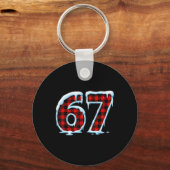 Grappige 67 Zes Zeven Meme Kerst Pyjama Sleutelhanger (Voorkant)