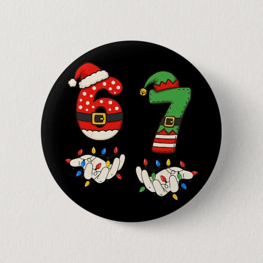 Grappige 67 Zes Zeven Meme Koppel Bijpassende Kers Ronde Button 5,7 Cm (Voorkant)