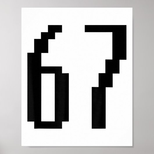 Grappige 67 Zes Zeven Meme Koppel Matching Retro A Poster (Voorkant)
