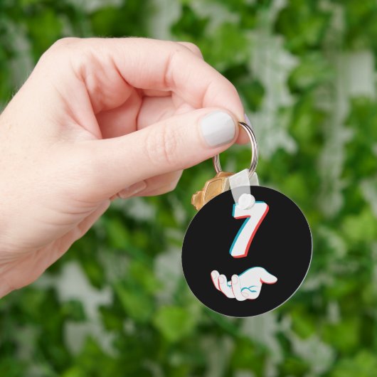 Grappige 67 Zes Zeven Meme Koppel Matching Sleutelhanger (Hand)