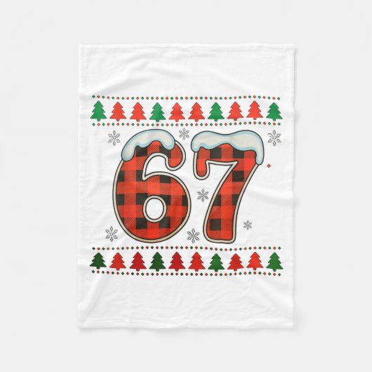Grappige 67 Zes Zeven Squad Meme Kerstmis Lelijke  Fleece Deken (Voorkant)