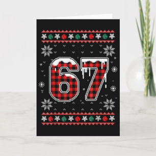 Grappige 67 Zes Zeven Squad Meme Kerstmis Lelijke Kaart