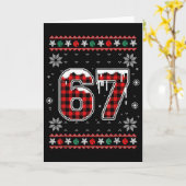 Grappige 67 Zes Zeven Squad Meme Kerstmis Lelijke Kaart (Gele Bloem)