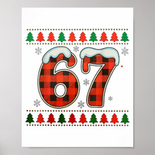 Grappige 67 Zes Zeven Squad Meme Kerstmis Lelijke Poster
