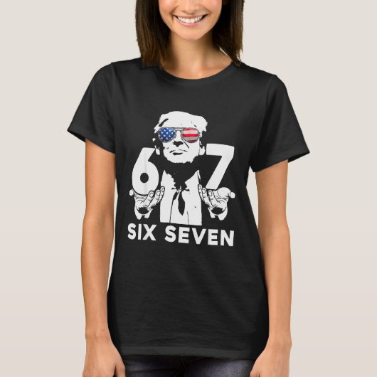 Grappige 67 Zes Zeven Trump Meme T-shirt (Voorkant)