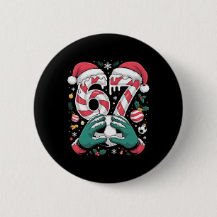 Grappige 67 Zes Zeven Voetbal Doelman Grappige Mem Ronde Button 5,7 Cm
