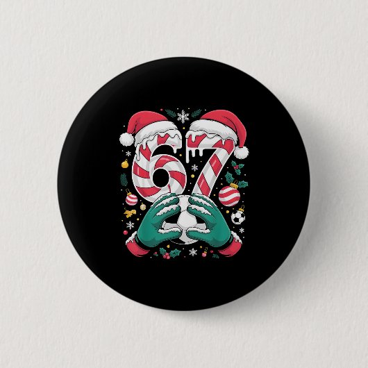 Grappige 67 Zes Zeven Voetbal Doelman Grappige Mem Ronde Button 5,7 Cm (Voorkant)