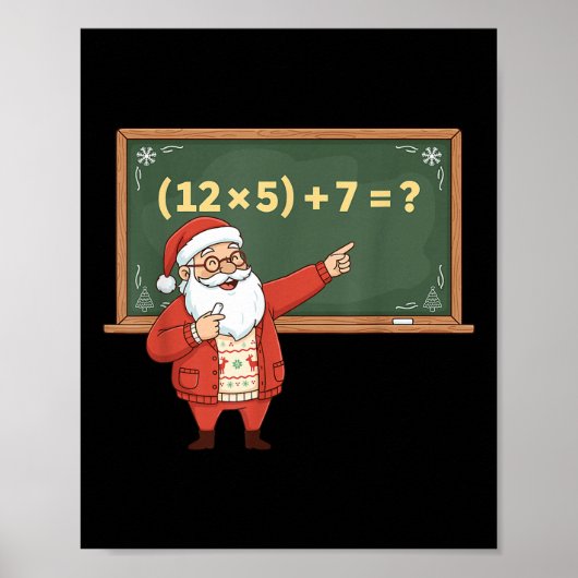 Grappige 67 Zes Zeven Wiskunde Docent Kerst Meme V Poster (Voorkant)