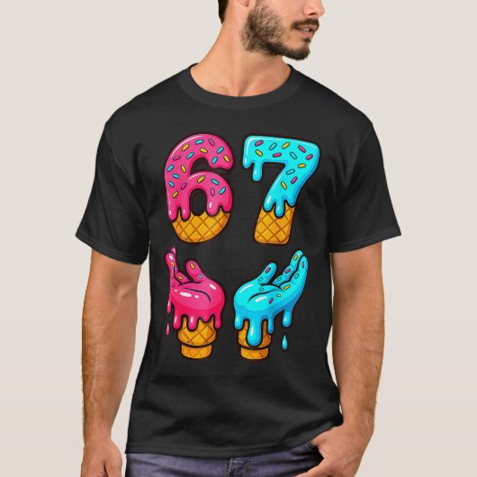 Grappige 6 7 67 Zes Zeven Meme  T-shirt (Voorkant)