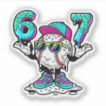 Grappige 6 7 Baseball Drip Meme Vinyl Sticker