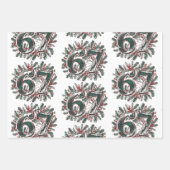 Grappige 6 7 Brainrot Meme Kerstset van 3 Inpakpapier Vel (Voorkant 3)