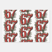 Grappige 6 7 Brainrot Meme Kerstset van 3 Inpakpapier Vel (Voorkant)