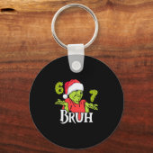 Grappige 6 7 Bruh Prettig Kerstfeest Kerstman 67 M Sleutelhanger (Voorkant)