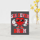 Grappige 6 7 Bruh Valentijn Six Seven Meme Jongens Kaart (Gele Bloem)
