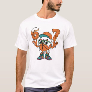 Grappige 6 7 Druppelige Zes Zeven 67 Basketbal Str T-shirt