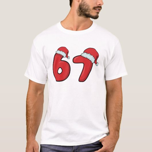 Grappige 6 7 Kerstman Hoed Kerstmis T-shirt (Voorkant)