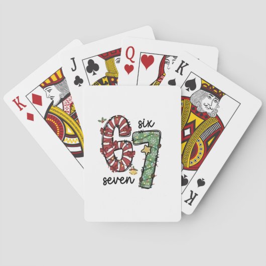 Grappige 6 7 Kerstman Squad Zesenzestig Kerstmis Pokerkaarten (Achterkant)
