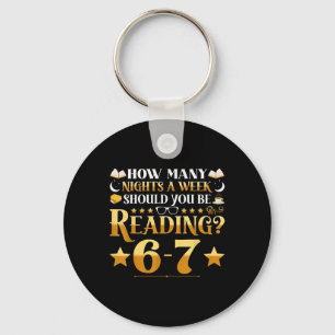 Grappige 6-7 Lezen Meme Quote Leraar Bibliothecari Sleutelhanger